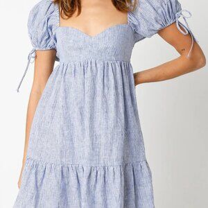 Olivaceous Striped Dress